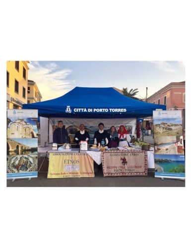 Bertoni Piramide 3x4,5 tetto gazebo blu impermeabile PVC