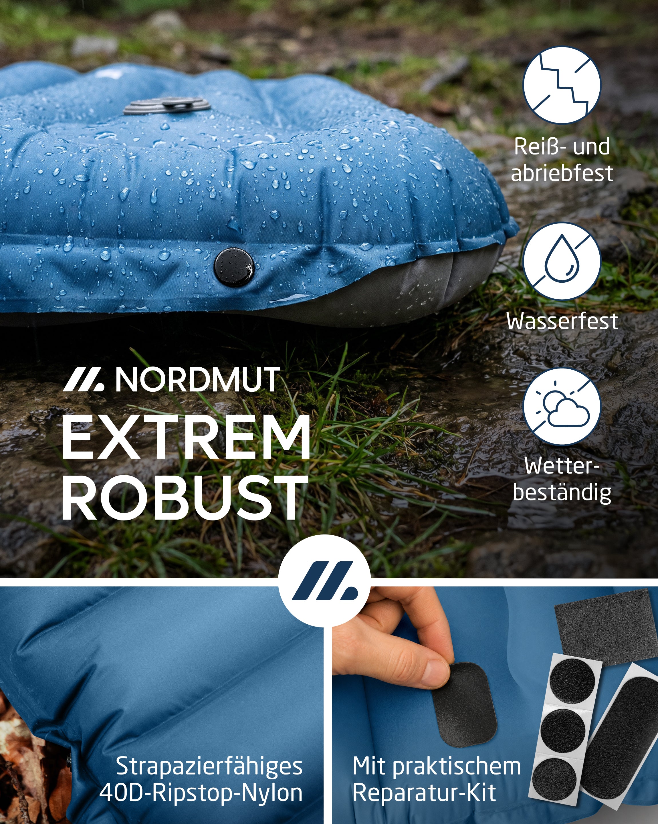 Nordmut Veo Materassino Gonfiabile Grigio Scuro con Pompa